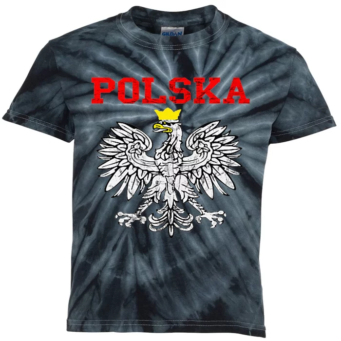 Polska Polish Eagle Poland Flag Polish Pride Polska Poland Kids Tie-Dye T-Shirt