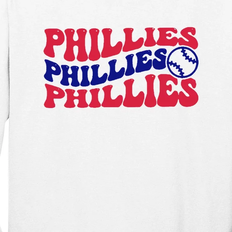 Philadelphia Phillies Est 1883 Baseball Lover Trending For Baseball Lover Tall Long Sleeve T-Shirt