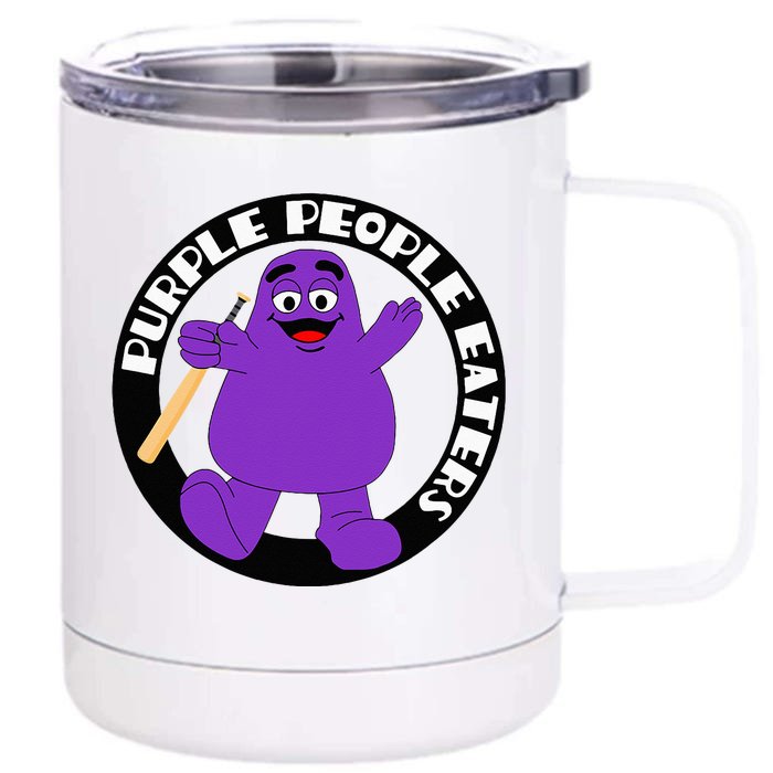 Purple People Eaters Softball Team Denver Church Merch Front & Back 12oz Stainless Steel Tumbler Cup