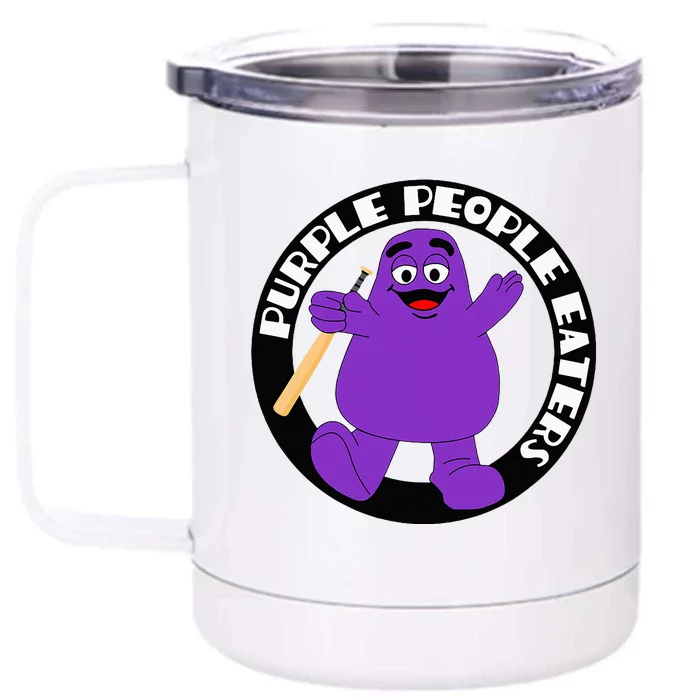 Purple People Eaters Softball Team Denver Church Merch Front & Back 12oz Stainless Steel Tumbler Cup