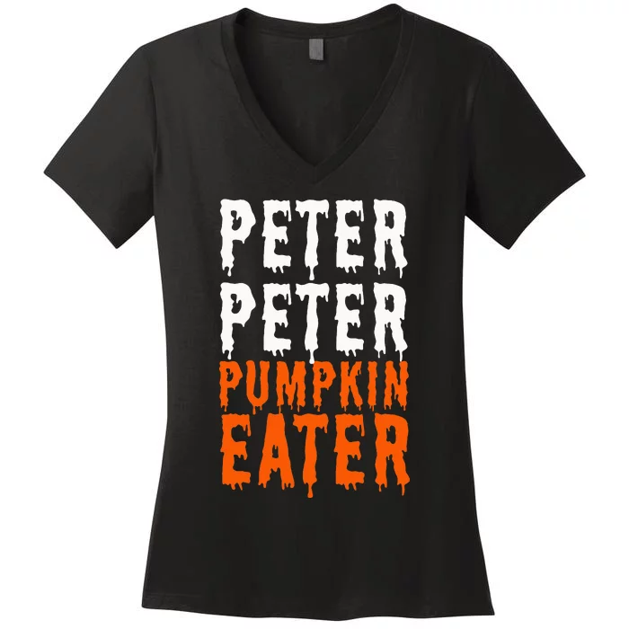 Peter Pumpkin Eater Halloween Costume Couple Women's V-Neck T-Shirt