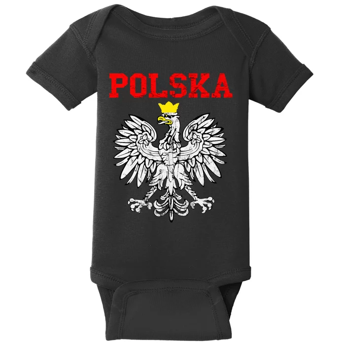 Polska Poland Eagle Poland Heritage Polish Pride Roots Baby Bodysuit