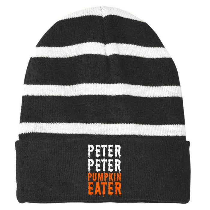 Peter Pumpkin Eater Halloween Costume Couple Men Striped Beanie with Solid Band