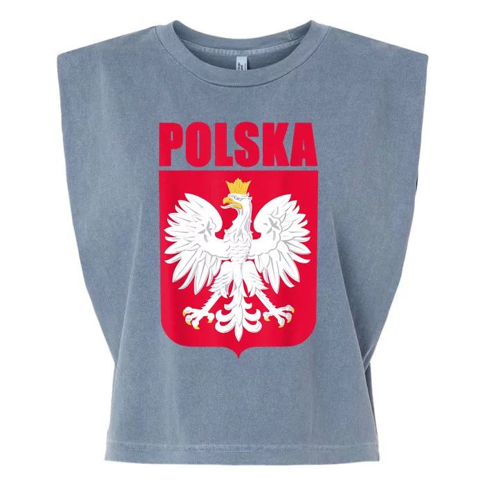 Polska Poland Eagle Polish Soccer Team Flag Jersey Fans Garment-Dyed Women's Muscle Tee