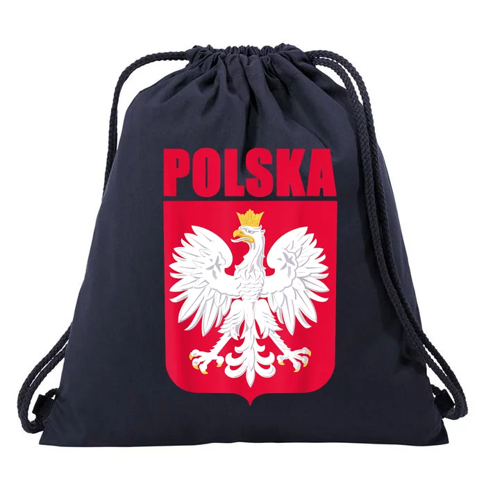 Polska Poland Eagle Polish Soccer Team Flag Jersey Fans Drawstring Bag