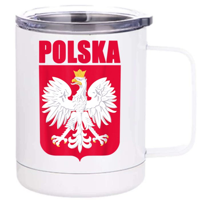 Polska Poland Eagle Polish Soccer Team Flag Jersey Fans Front & Back 12oz Stainless Steel Tumbler Cup