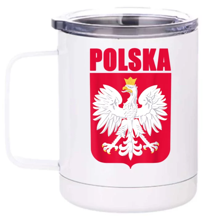 Polska Poland Eagle Polish Soccer Team Flag Jersey Fans Front & Back 12oz Stainless Steel Tumbler Cup