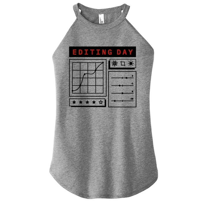 Photographer Photo Editing Day Camera Photography Great Gift Women’s Perfect Tri Rocker Tank