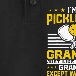 Pickleball Papa Funny Love Pickleball Player Grandpa Dry Zone Grid Performance Polo