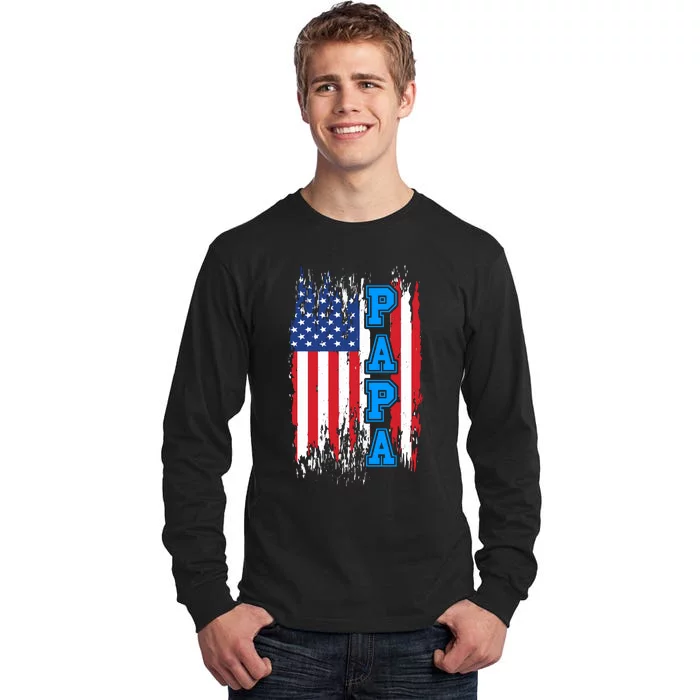 Patriotic Papa FatherS Day Theme Tall Long Sleeve T-Shirt