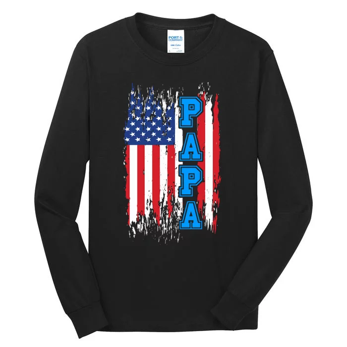 Patriotic Papa FatherS Day Theme Tall Long Sleeve T-Shirt