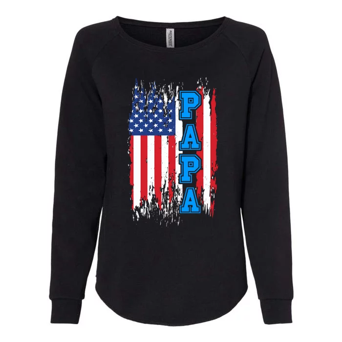 Patriotic Papa FatherS Day Theme Womens California Wash Sweatshirt