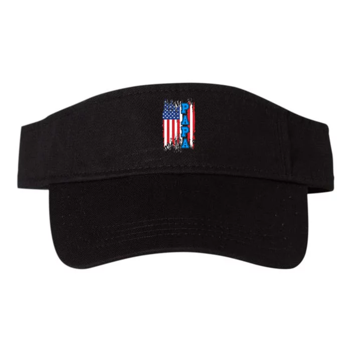 Patriotic Papa FatherS Day Theme Valucap Bio-Washed Visor