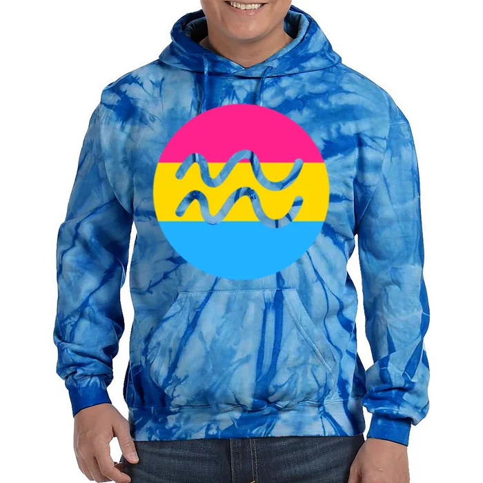 Pansexual Pride Flag Aquarius Horoscope Zodiac Sign Birthday Cool Gift Tie Dye Hoodie