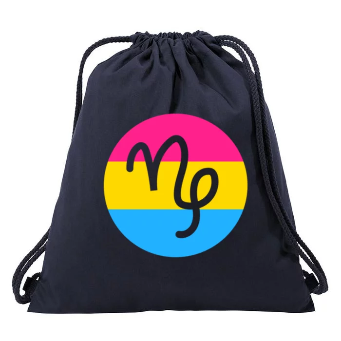 Pansexual Pride Flag Capricorn Horoscope Zodiac Sign Funny Gift Drawstring Bag