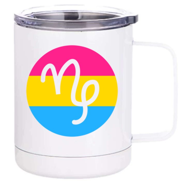 Pansexual Pride Flag Capricorn Horoscope Zodiac Sign Funny Gift Front & Back 12oz Stainless Steel Tumbler Cup