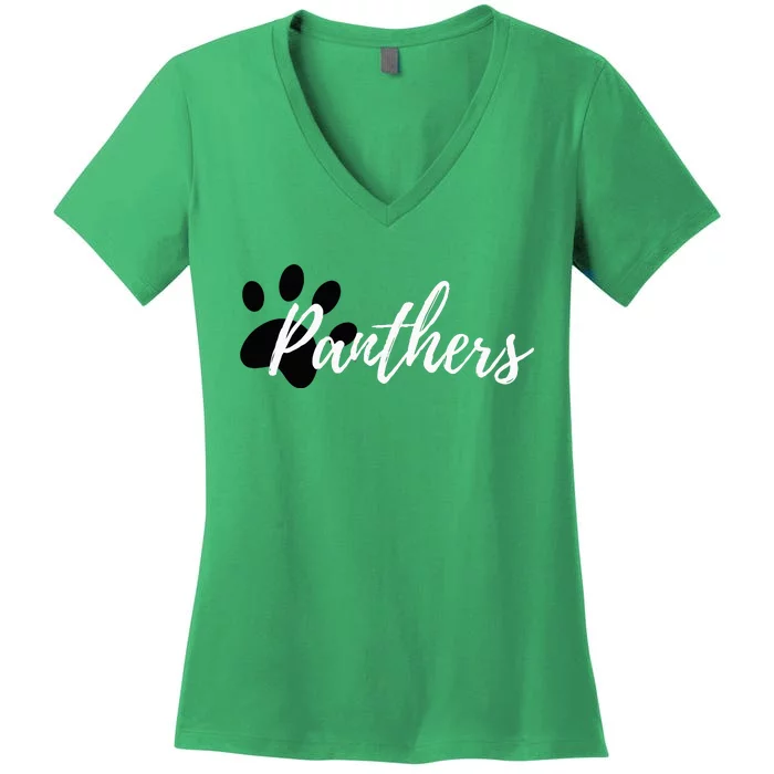 Panther Pride For Sports Fan School Spirit Women's V-Neck T-Shirt