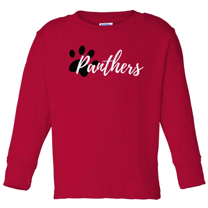 Panther Pride For Sports Fan School Spirit Toddler Long Sleeve Shirt