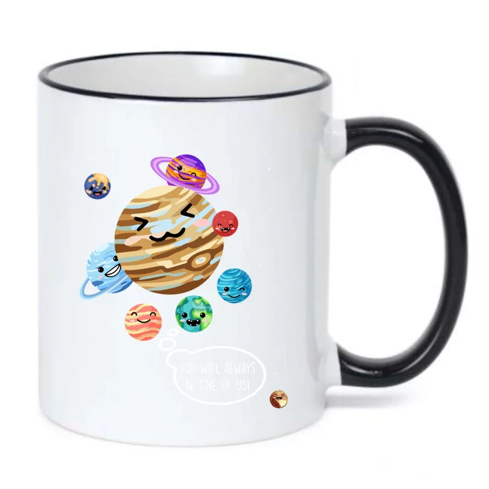 Pluto Planet Funny Space Cartoon Planets Never Forget Pluto Gift Black Color Changing Mug