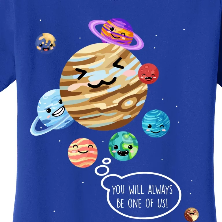 Pluto Planet Funny Space Cartoon Planets Never Forget Pluto Gift Women's T-Shirt