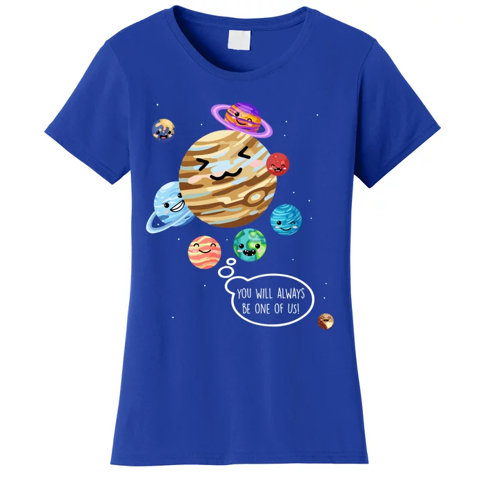 Pluto Planet Funny Space Cartoon Planets Never Forget Pluto Gift Women's T-Shirt