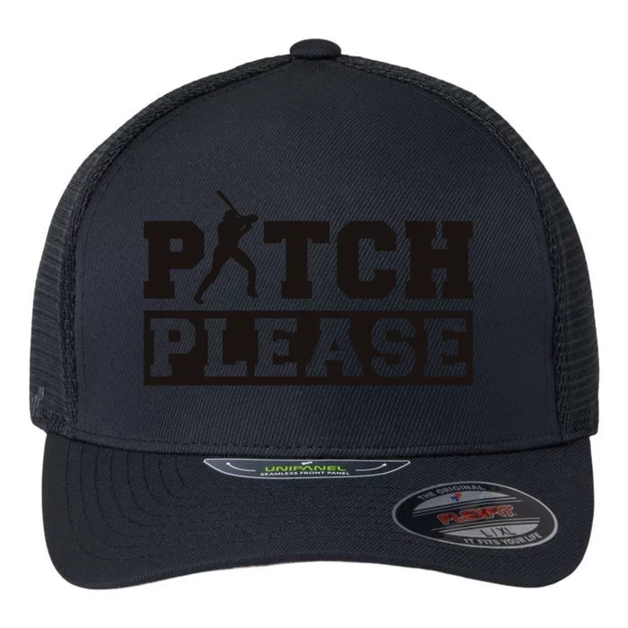 Pitch Please Funny Baseball Flexfit Unipanel Trucker Cap