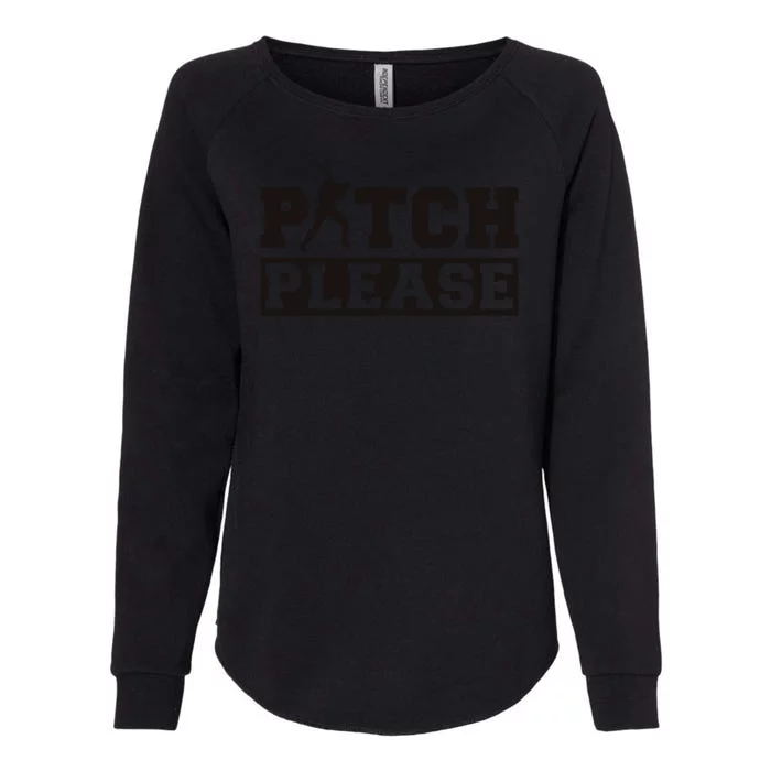 Pitch Please Funny Baseball Womens California Wash Sweatshirt