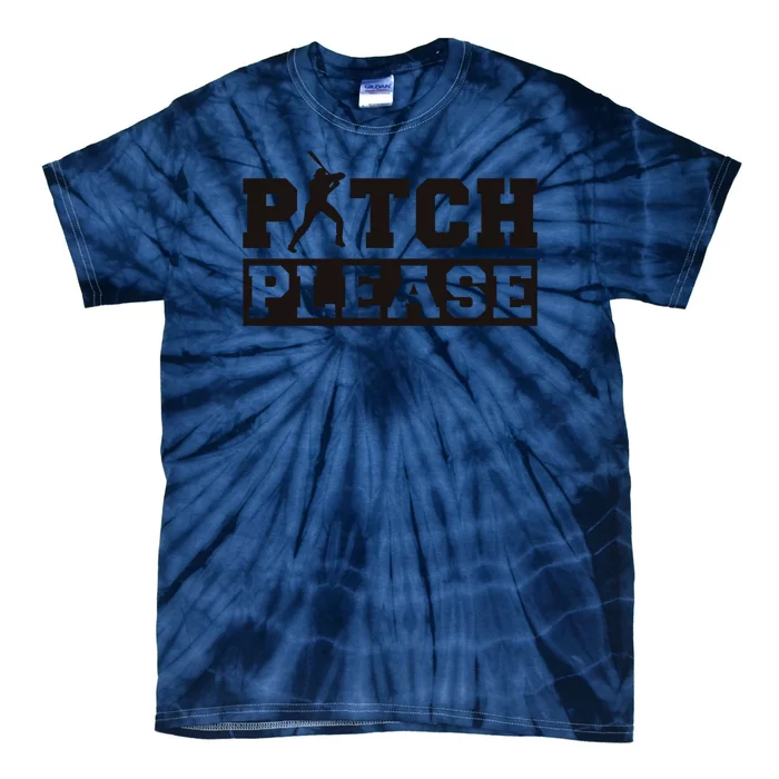 Pitch Please Funny Baseball Tie-Dye T-Shirt