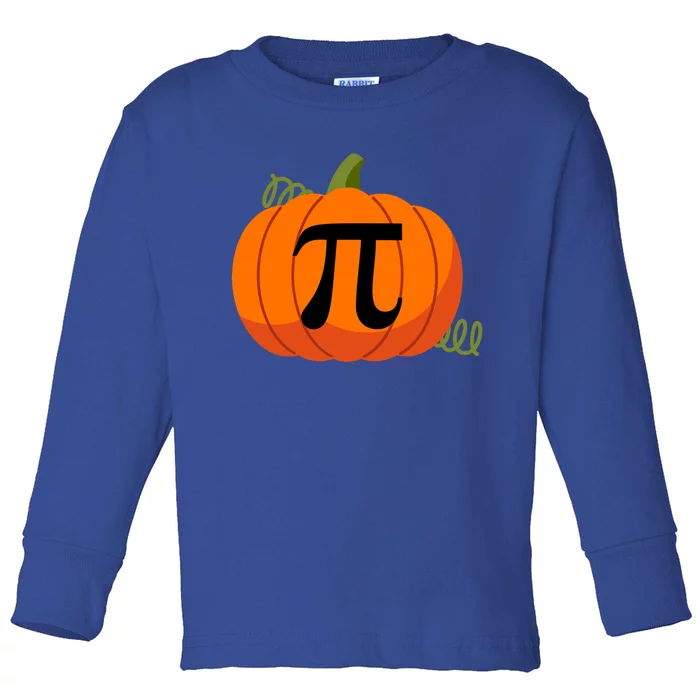 Pumpkin Pi Funny Thanksgiving Math Puns Favorite Pie Pi Day Gift Toddler Long Sleeve Shirt