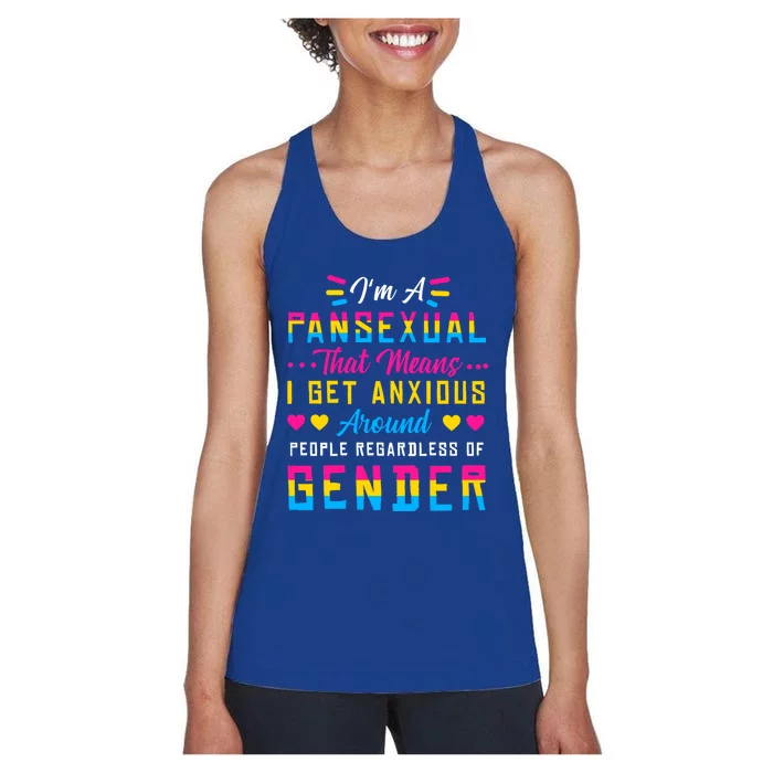 Pansexual Pride Flag Lgbtq Nonbinary Genderfluid Clothing Gift Women's Racerback Tank