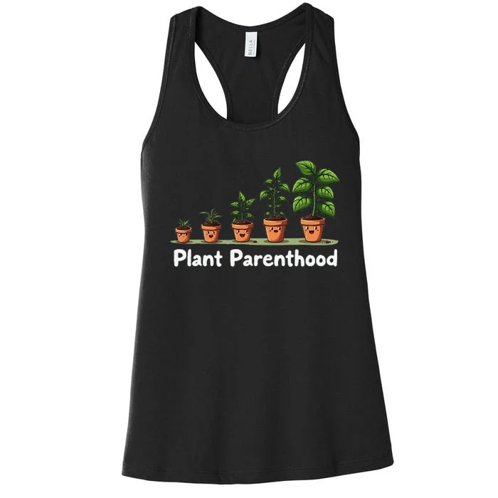 Plant Parenthood For Plant Moms & Dads Funny Cute Women's Racerback Tank