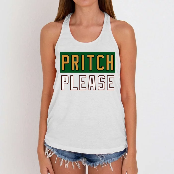 Pritch Please Funny Quote Design Women's Knotted Racerback Tank