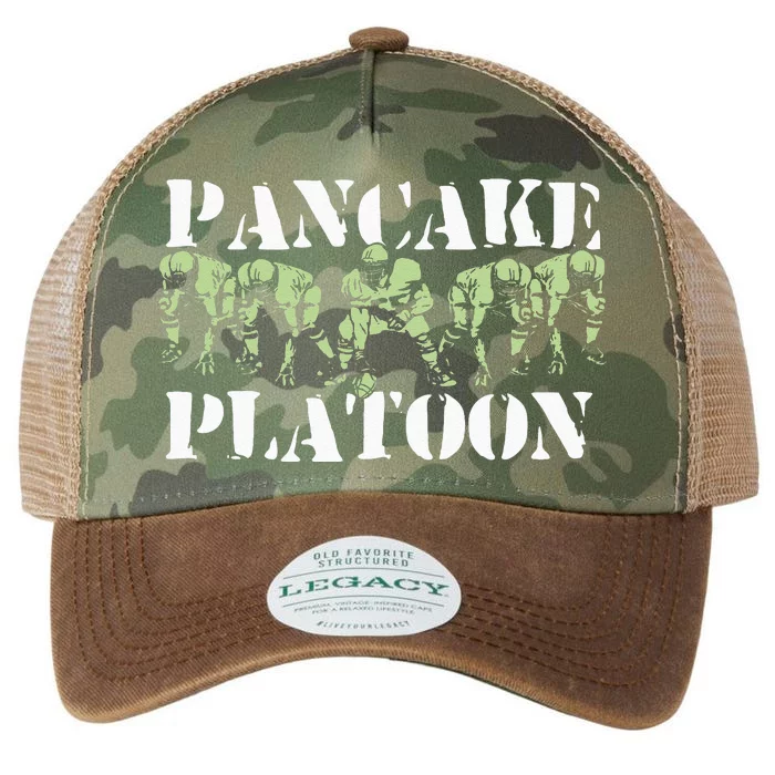 Pancake Platoon Funny Offensive Lineman Football OLine Legacy Tie Dye Trucker Hat