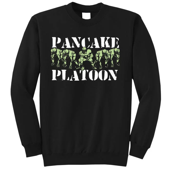 Pancake Platoon Funny Offensive Lineman Football OLine Tall Sweatshirt