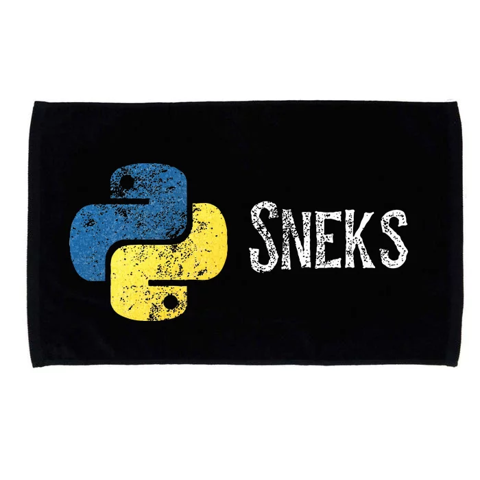 Python Programming Funny Programmer Python Logo Sneks Gift Microfiber Hand Towel