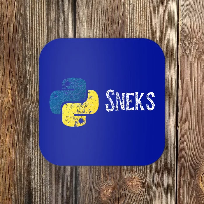 Python Programming Funny Programmer Python Logo Sneks Gift Coaster