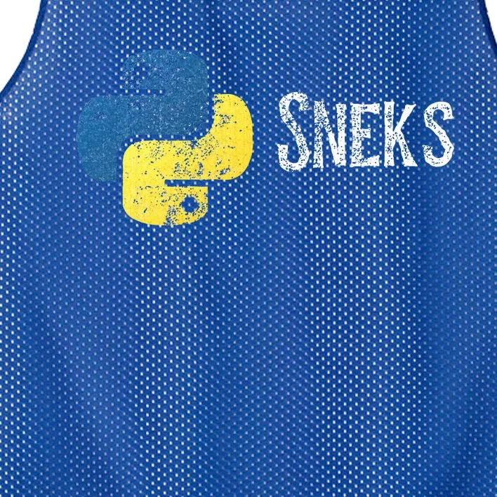 Python Programming Funny Programmer Python Logo Sneks Gift Mesh Reversible Basketball Jersey Tank