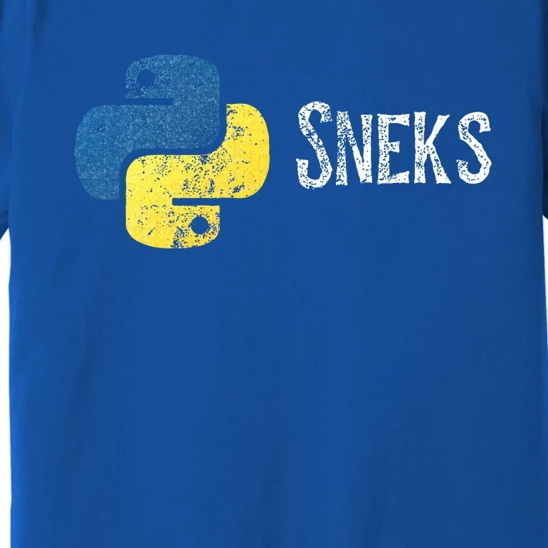 Python Programming Funny Programmer Python Logo Sneks Gift Premium T-Shirt