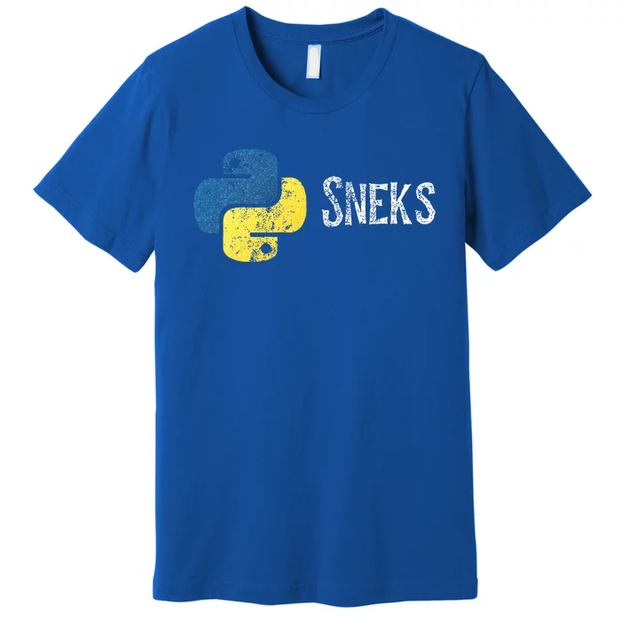 Python Programming Funny Programmer Python Logo Sneks Gift Premium T-Shirt