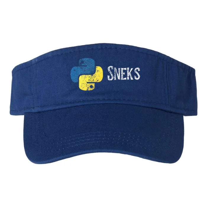 Python Programming Funny Programmer Python Logo Sneks Gift Valucap Bio-Washed Visor