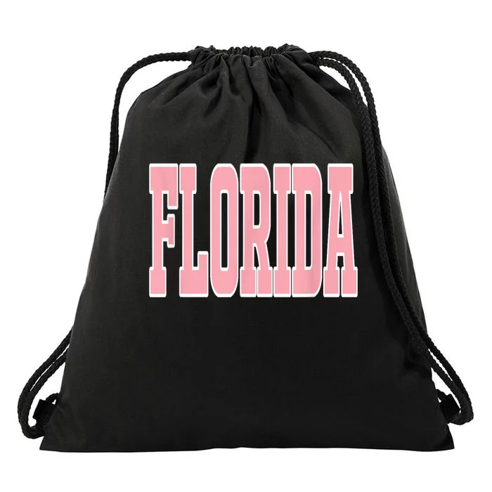 Preppy P.I.N.K Florida Beach Drawstring Bag