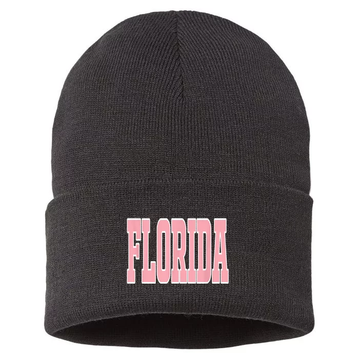 Preppy P.I.N.K Florida Beach Sustainable Knit Beanie