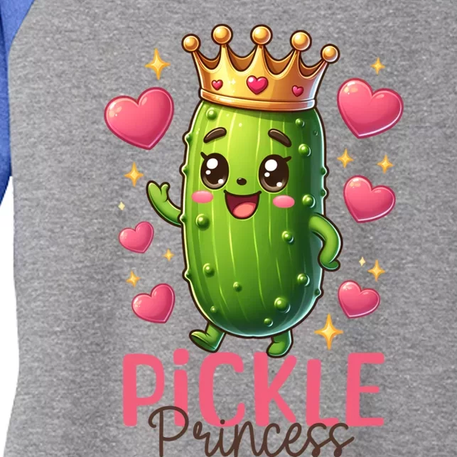 Pickle Princess Funny Pickle Cucumber Gift Women's Tri-Blend 3/4-Sleeve Raglan Shirt