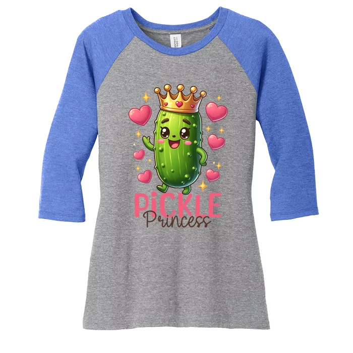 Pickle Princess Funny Pickle Cucumber Gift Women's Tri-Blend 3/4-Sleeve Raglan Shirt