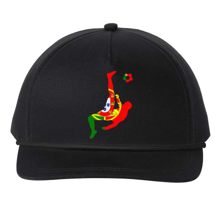 Portugal Portuguese Flag Futebol Portuguese Soccer Player Snapback Five-Panel Rope Hat