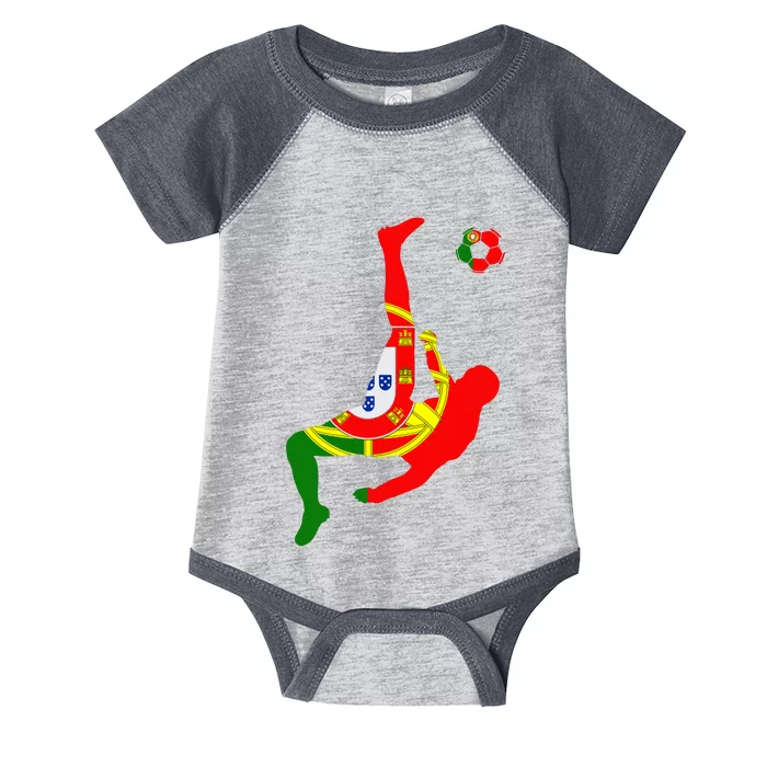 Portugal Portuguese Flag Futebol Portuguese Soccer Player Infant Baby Jersey Bodysuit