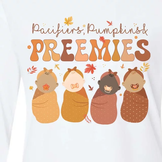 Pacifiers Pumpkins & Freemies Fall Nicu Nurse Halloween Womens Cotton Relaxed Long Sleeve T-Shirt