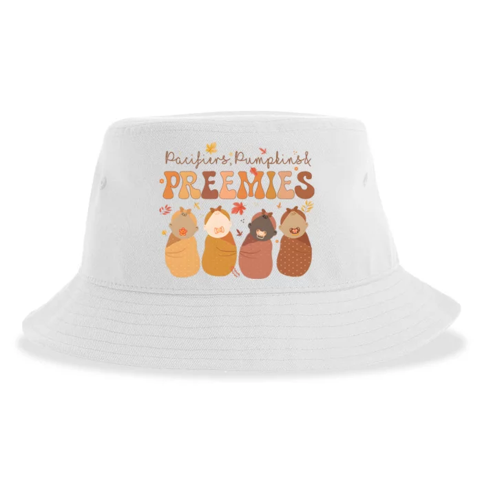 Pacifiers Pumpkins & Freemies Fall Nicu Nurse Halloween Sustainable Bucket Hat