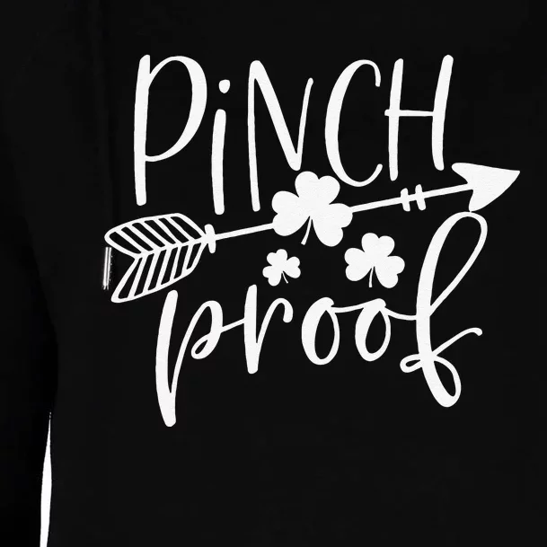 Pinch Proof Funny Cute Shamrock Saint St. Patrick's Day Womens Funnel Neck Pullover Hood