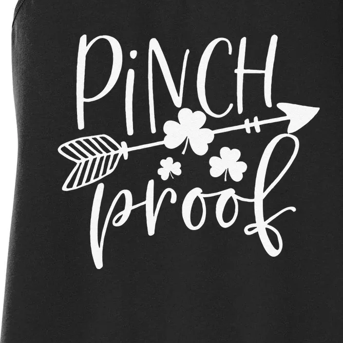 Pinch Proof Funny Cute Shamrock Saint St. Patrick's Day Women's Racerback Tank